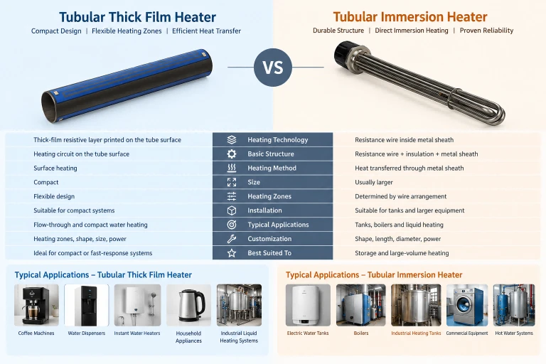 Thick film heater VS immersion heater Thick film heater VS immersion heater