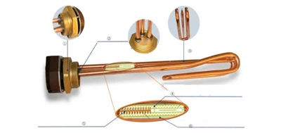 Copper Water Heating Element For Electric Boiler